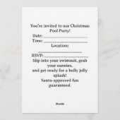 Invitation Fête de Noël au bord de la piscine Hippopotame mi (Dos)