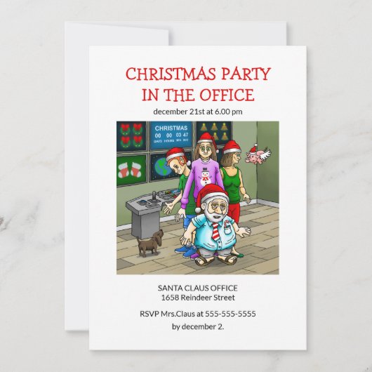 Invitation Fête de Noël au bureau (Devant)