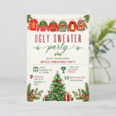 Invitation Fête de Noël au bureau avec un pull moche (Debout devant)
