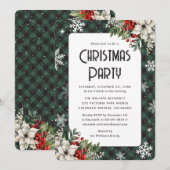 Invitation Fête de Noël au carreau vert moderne (Devant / Derrière)