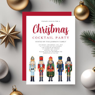 Invitation Fête de Noël au casse-noisette rouge Cocktail