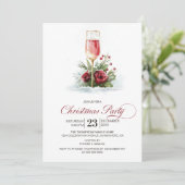 Invitation Fête de Noël au Champagne Rose (Debout devant)