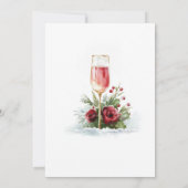 Invitation Fête de Noël au Champagne Rose (Dos)