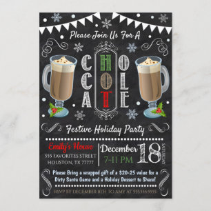 Invitation Fête de Noël au chocolat chaud