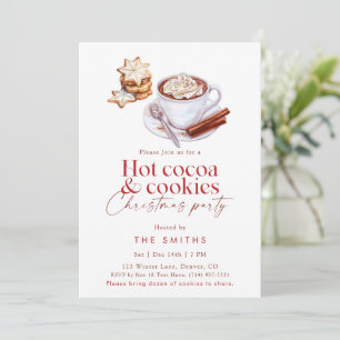 Invitation Fête de Noël au chocolat chaud et aux biscuits d'h