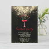 Invitation Fête de Noël au cocktail Confetti (Debout devant)