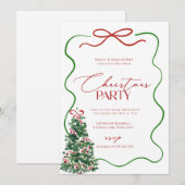 Invitation Fête de Noël au dessin fantaisiste (Devant / Derrière)