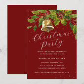 Invitation Fête de Noël au feuillage festif (Devant / Derrière)