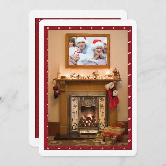 Invitation Fête de Noël au foyer élégant / Réunion familiale (Devant / Derrière)