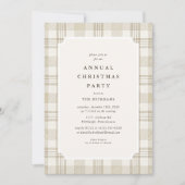Invitation Fête de Noël au Gingham Beige Clair (Devant)