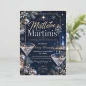 Invitation Fête de Noël au gui et aux martinis (Debout devant)