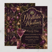 Invitation Fête de Noël au gui et aux martinis (Devant / Derrière)