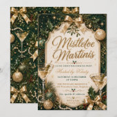 Invitation Fête de Noël au gui et aux martinis (Devant / Derrière)