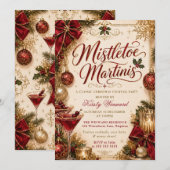 Invitation Fête de Noël au gui et aux martinis (Devant / Derrière)
