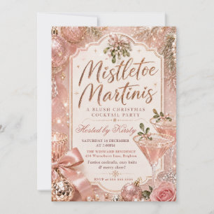 Invitation Fête de Noël au gui et aux martinis