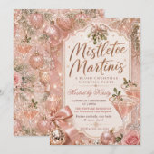 Invitation Fête de Noël au gui et aux martinis (Devant / Derrière)