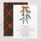 Invitation Fête de Noël au gui pour la mariée (Devant / Derrière)