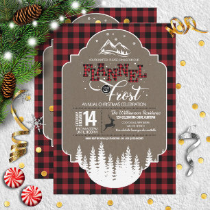 Invitation Fête de Noël au pays de la flanelle et du givre