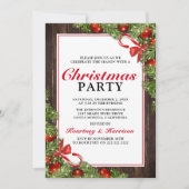 Invitation Fête de Noël au pin rustique (Devant)