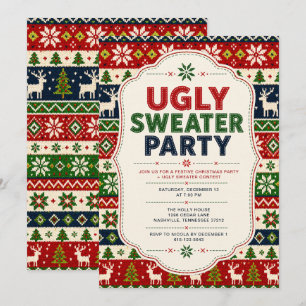 Invitation Fête de Noël au pull moche