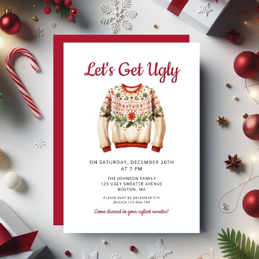 Invitation Fête de Noël au pull moche
