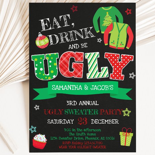 Invitation Fête de Noël au pull moche