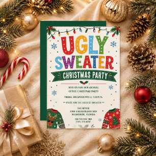 Invitation Fête de Noël au pull moche