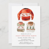 Invitation Fête de Noël au pull moche aquarelle (Devant)