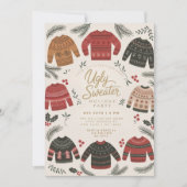 Invitation Fête de Noël au pull moche de Noël (Devant)