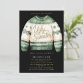 Invitation Fête de Noël au pull moche de Noël (Debout devant)