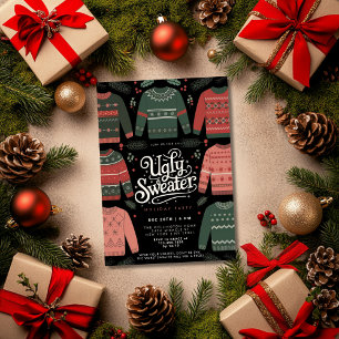 Invitation Fête de Noël au pull moche de Noël
