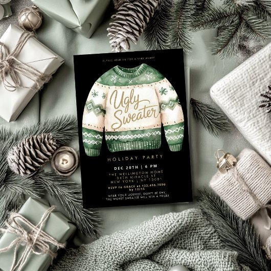 Invitation Fête de Noël au pull moche de Noël