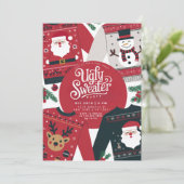 Invitation Fête de Noël au pull moche de Noël (Debout devant)