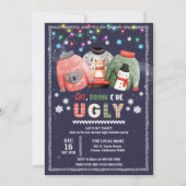 Invitation Fête de Noël au pull moche drôle (Devant)