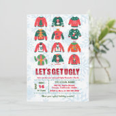 Invitation Fête de Noël au pull moche drôle (Debout devant)