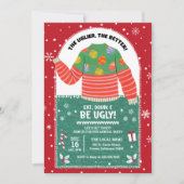 Invitation Fête de Noël au pull moche drôle (Devant)