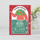 Invitation Fête de Noël au pull moche drôle (Debout devant)
