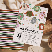 Invitation Fête de Noël au pull moche rétro