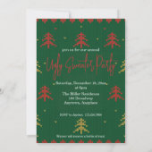 Invitation Fête de Noël au pull moche rouge et vert (Dos)