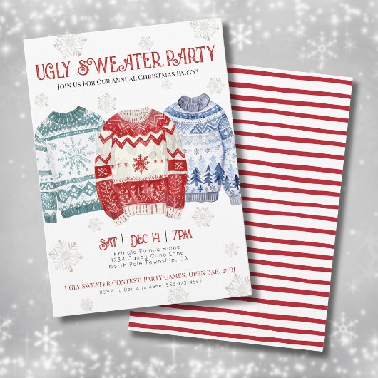 Invitation Fête de Noël au pull-over moche