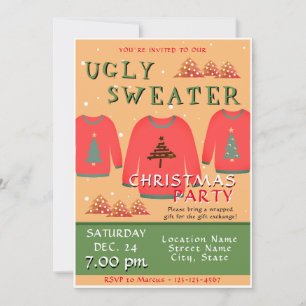 Invitation Fête de Noël au pull-over moche