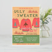 Invitation Fête de Noël au pull-over moche (Debout devant)