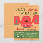 Invitation Fête de Noël au pull-over moche (Devant / Derrière)