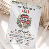 Invitation Fête de Noël au pull rustique laid