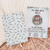 Invitation Fête de Noël au pull rustique laid