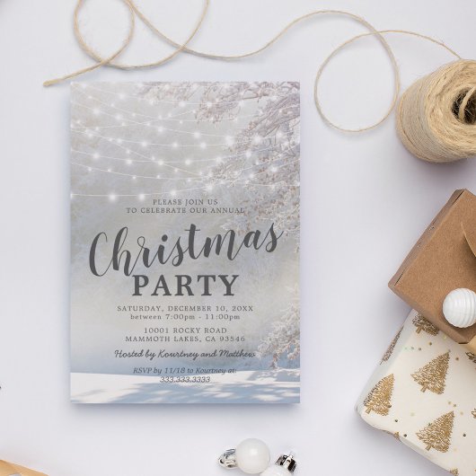 Invitation Fête de Noël au temps de Noël blanc