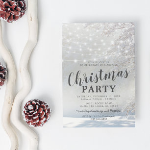 Invitation Fête de Noël au temps de Noël blanc