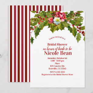 Invitation Fête de Noël aux baies de houx pour la soirée de m