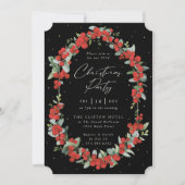 Invitation Fête de Noël aux Baies Rouges Élégantes + Eucalypt (Devant)