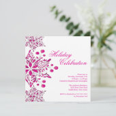 Invitation Fête de Noël aux bijoux roses (Debout devant)